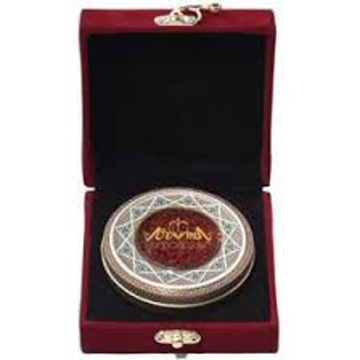 خورشید5 جعبه کادویی مخمل با زعفران سوپر نگین اتویی 5 گرم خاتم 