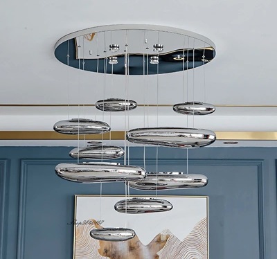 لوستر آویز سنگی ۹ شعله